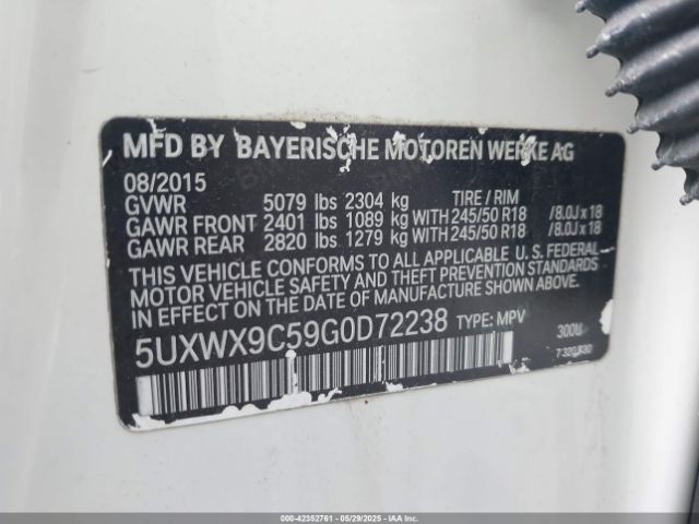 2016 BMW X3 5UXWX9C59G0D72238 Photo 8