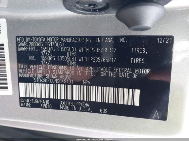 2022 TOYOTA SIENNA 5TDKSKFC0NS049431 Photo 8