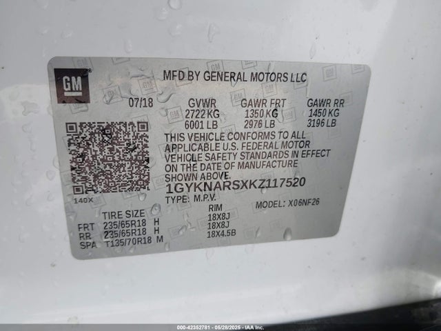 2019 CADILLAC XT5 1GYKNARSXKZ117520 Photo 8
