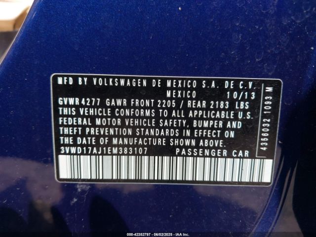 3VWD17AJ1EM383107 Volkswagen Jetta