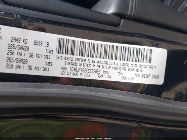 2015 JEEP GRAND CHEROKEE 1C4RJFAG5FC682058 Photo 8