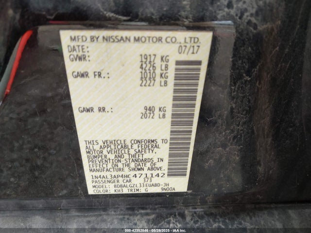 1N4AL3AP4HC471142 Nissan Altima 2.5 S