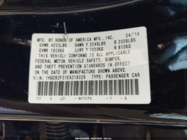 1HGCR2F31EA218029 Honda ACCORD LX