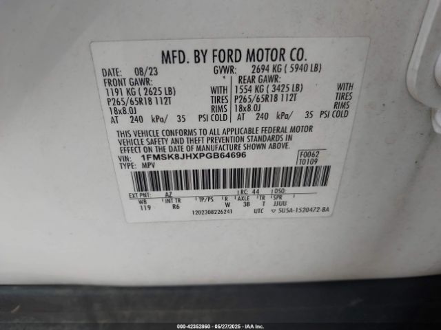 2023 FORD EXPLORER 1FMSK8JHXPGB64696 Photo 8