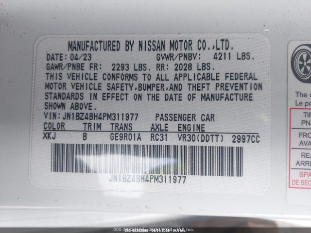 JN1BZ4BH4PM311977 Nissan Z Performance Auto