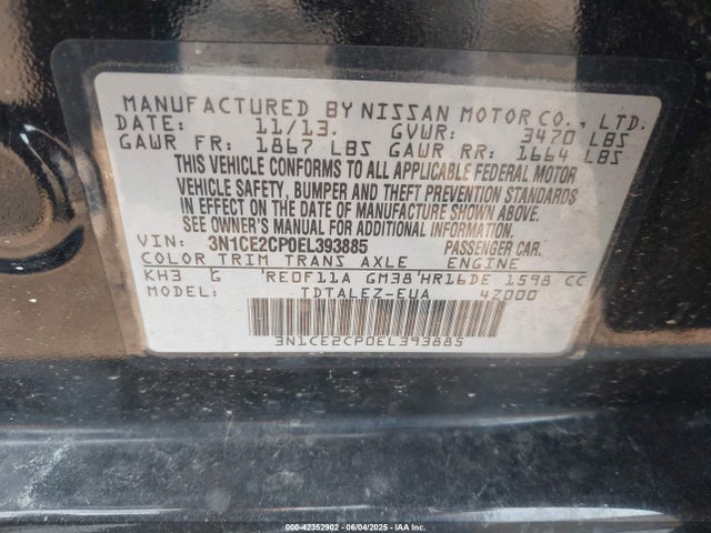 Nissan Versa Note Sv 2014 3N1CE2CP0EL393885 Image 9