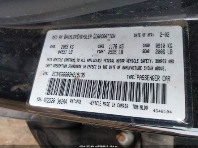 2002 CHRYSLER 300M 2C3HE66G02H219135 Photo 8