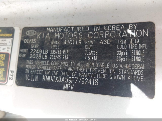 KIA dohc gdi nu 2015 KNDJX3A59F7792418 Image 9