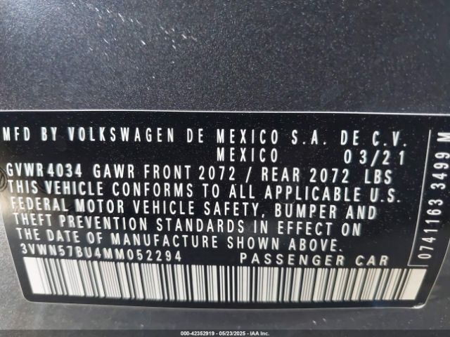 3VWN57BU4MM052294 Volkswagen tsi