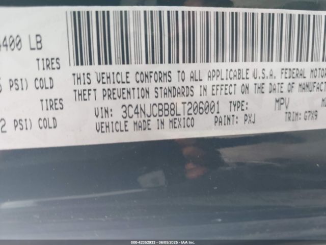 2020 JEEP COMPASS 3C4NJCBB8LT206001 Photo 8