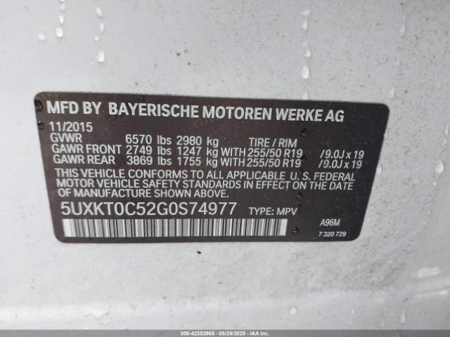 5UXKT0C52G0S74977 BMW X5 Edrive Xdrive40e