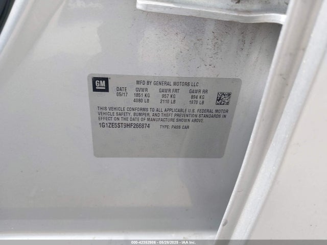 1G1ZE5ST9HF266874 Chevrolet lfv - di: direct injection, vvt: variable valve timing, gen 1