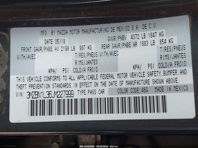 3MZBN1L36JM227999 Mazda py