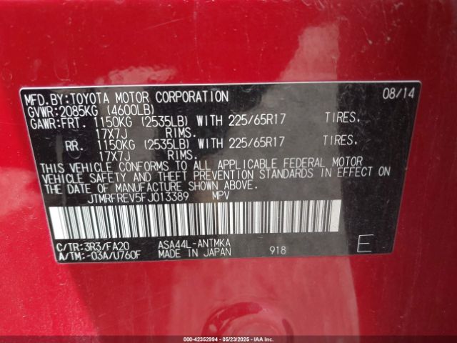 JTMRFREV5FJ013389 Toyota 2ar-fe