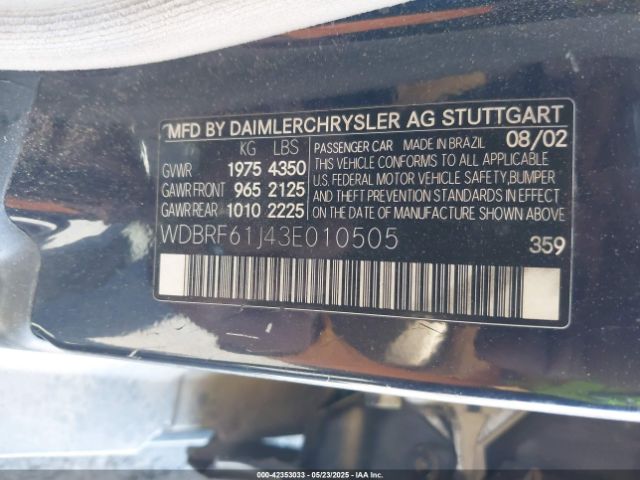2003 MERCEDES-BENZ C 240 WDBRF61J43E010505 Photo 8