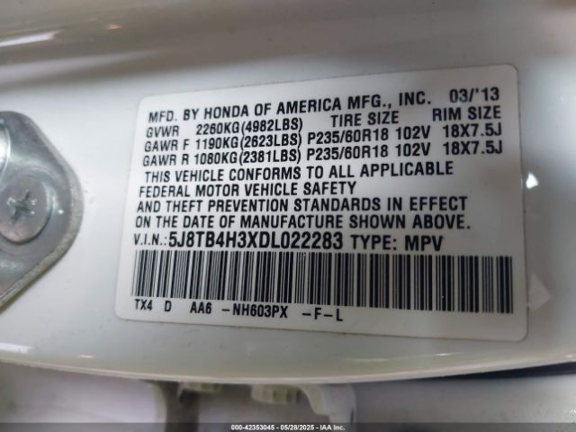 2013 ACURA RDX 5J8TB4H3XDL022283 Photo 8