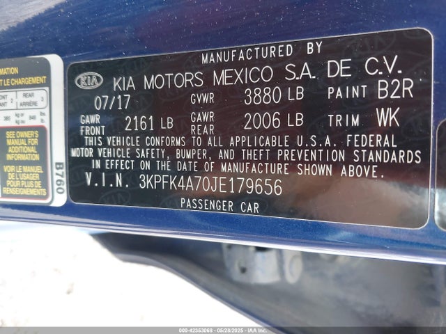 KIA FORTE LX 2018 3KPFK4A70JE179656 Image 9