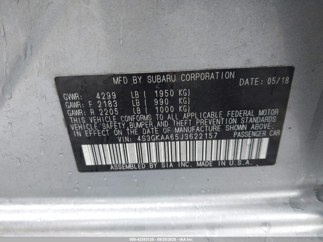 4S3GKAA65J3622157 Subaru Impreza 2.0i