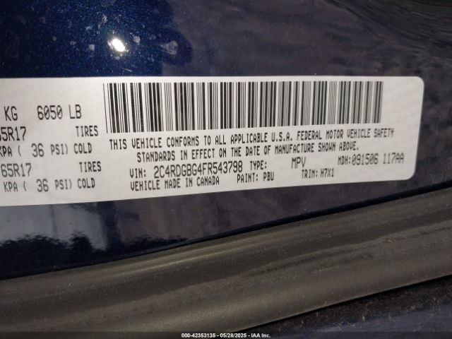 2C4RDGBG4FR543798 Dodge Grand Caravan American Value Pkg
