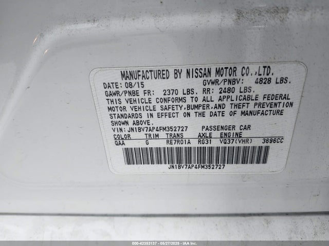 JN1BV7AP4FM352727 Infiniti 2015