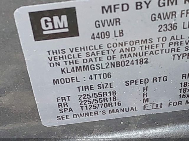 KL4MMGSL2NB024182 Buick Encore Gx Awd Essence