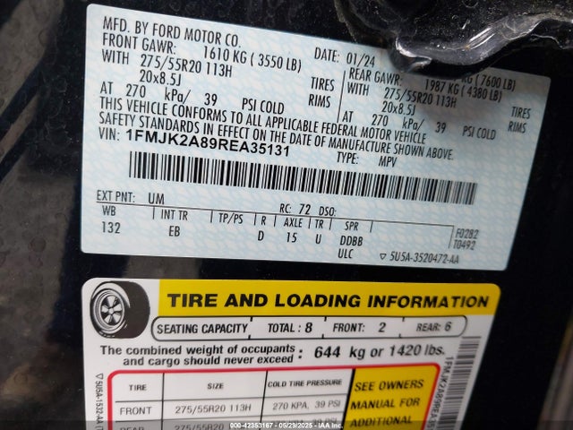 Ford Expedition Limited Max 2024 1FMJK2A89REA35131 Image 9