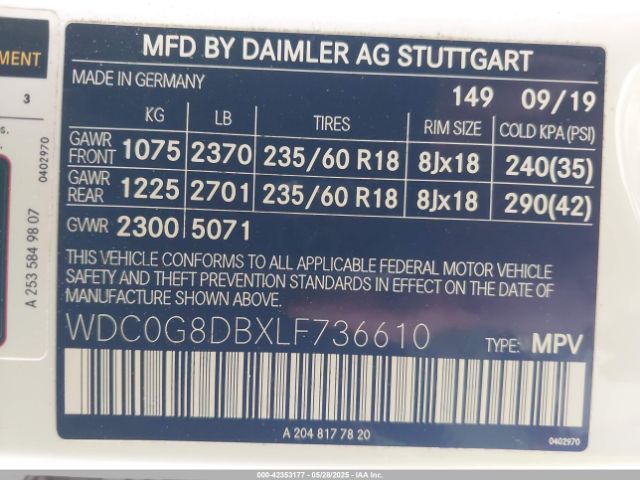 2020 MERCEDES-BENZ GLC 300 WDC0G8DBXLF736610 Photo 8