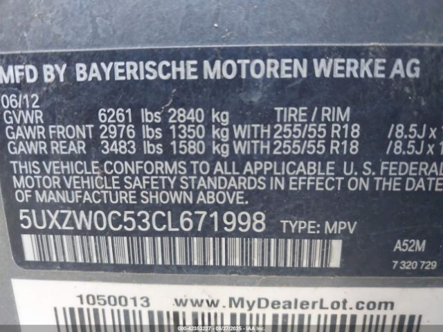 2012 BMW X5 5UXZW0C53CL671998 Photo 8