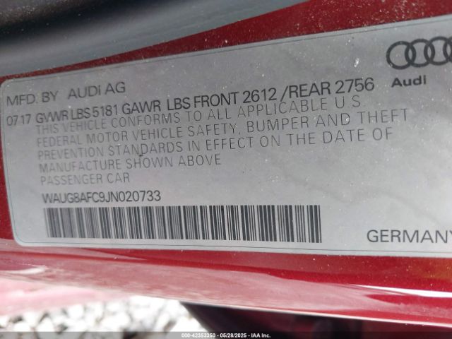 2018 AUDI A6 WAUG8AFC9JN020733 Photo 8