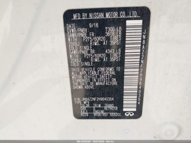 JN8AZ2NF2H9640354 Infiniti 2017