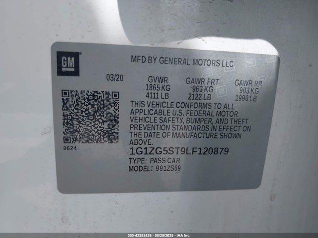 1G1ZG5ST9LF120879 Chevrolet Malibu Fwd Rs