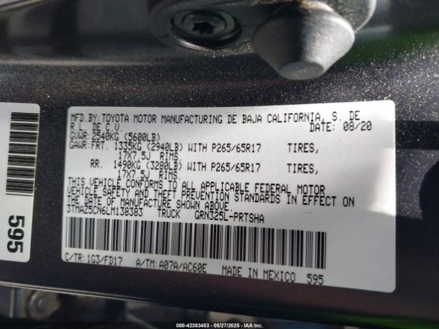 3TMAZ5CN6LM138383 Toyota 2gr-fks