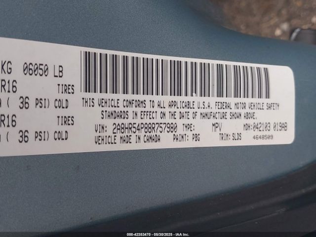 2008 CHRYSLER TOWN & COUNTRY 2A8HR54P88R757980 Photo 8