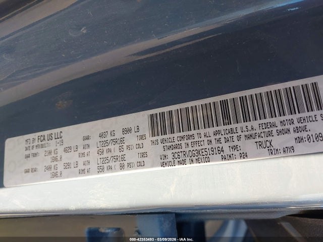 Продаж на аукціоні авто 2019 Ram Promaster 2500 High Roof 159 Wb, vin: 3C6TRVDG3KE519164, номер лоту: 42353493
