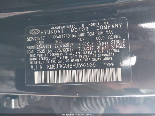 Hyundai Tucson Se Plus 2017 KM8J3CA48HU592939 Image 9