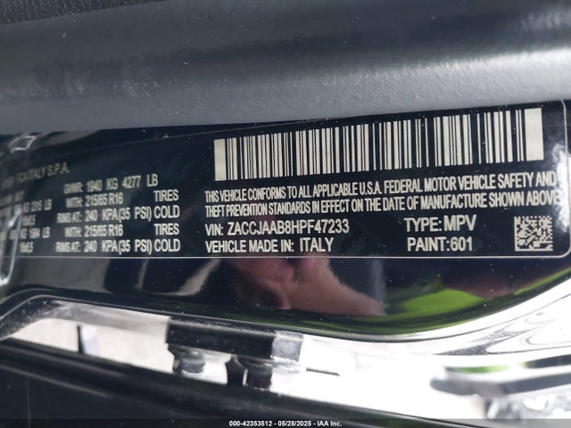 ZACCJAAB8HPF47233 Jeep 2017