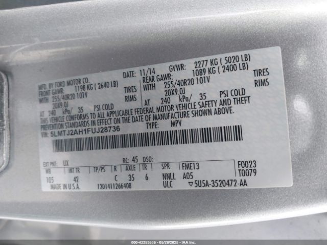 2015 LINCOLN MKC 5LMTJ2AH1FUJ28736 Photo 8