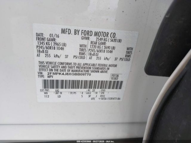 2016 FORD EDGE 2FMPK4J8XGBB09770 Photo 8