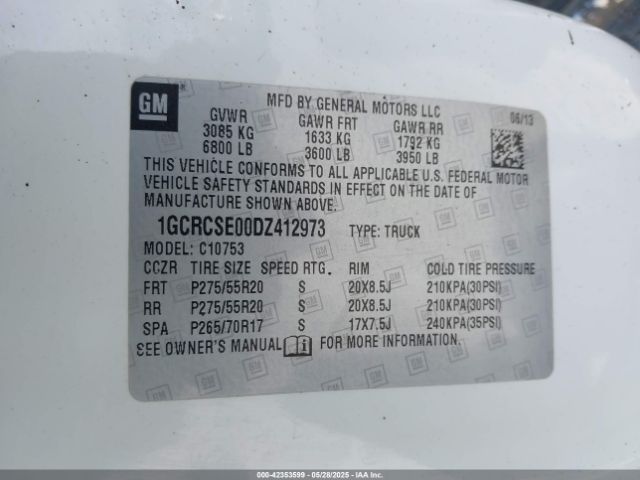 2013 CHEVROLET SILVERADO 1500 1GCRCSE00DZ412973 Photo 8