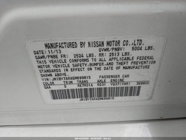 JN1BV7AR4EM699815 Infiniti Q50 Premium