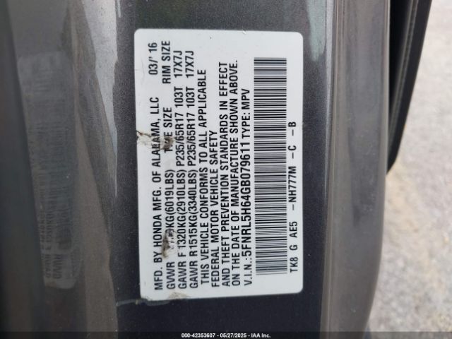 5FNRL5H64GB079611 Honda j35z8
