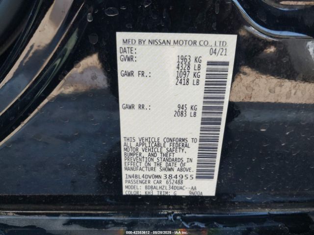 1N4BL4DV0MN384955 Nissan 2021