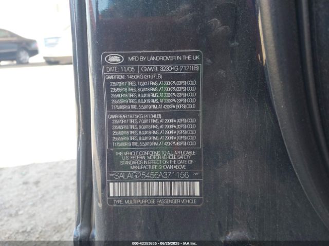 2006 LAND ROVER LR3 SALAG25456A371156 Photo 8