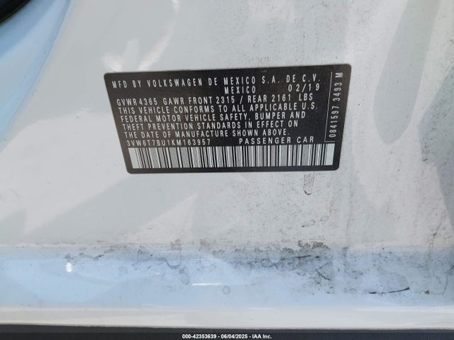 3VW6T7BU1KM163957 Volkswagen 2.0 tsi