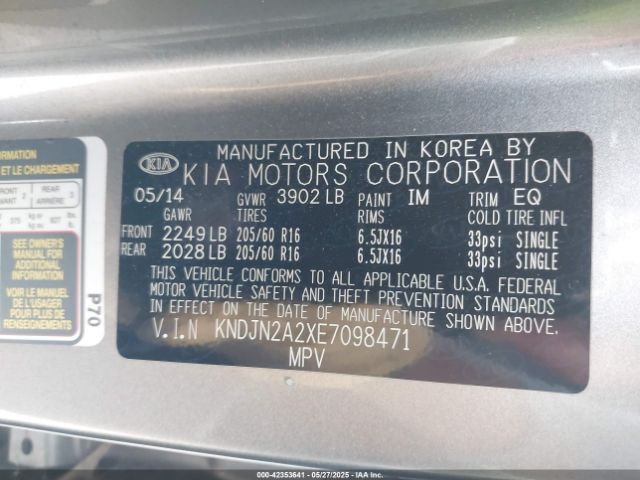 KNDJN2A2XE7098471 KIA Soul