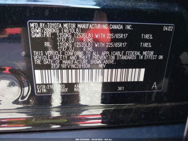2022 TOYOTA RAV4 2T3F1RFV1NC281938 Photo 8