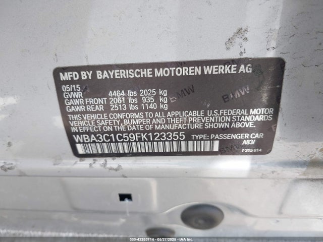BMW 2015 2015 WBA3C1C59FK123355 Image 9