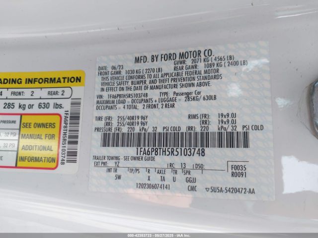 1FA6P8TH5R5103748 Ford Mustang Ecoboost Premium Fastback