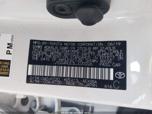 JTDS4RCE3LJ033226 Toyota m20-fks