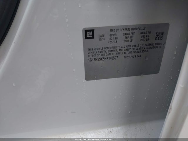 1G1ZH5SX8HF148597 Chevrolet ltg - sidi: spark ignited direct injection, vvt: variable valve timing, alum dohc, dcvcp turbo, e0-e100, alum